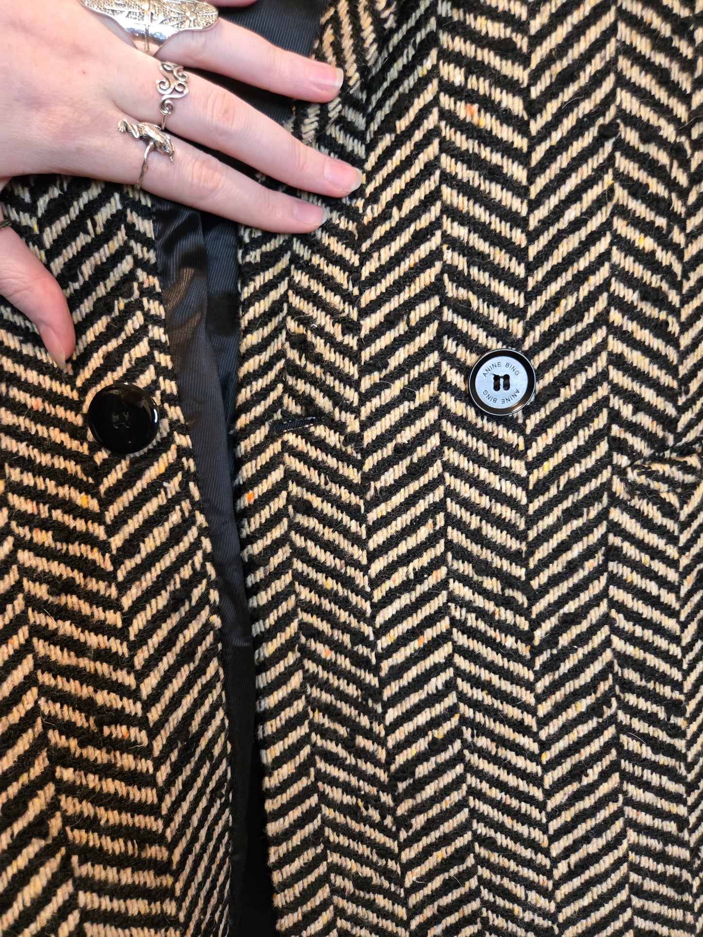 Anine Bing Diana Fishbone Blazer Size: XS