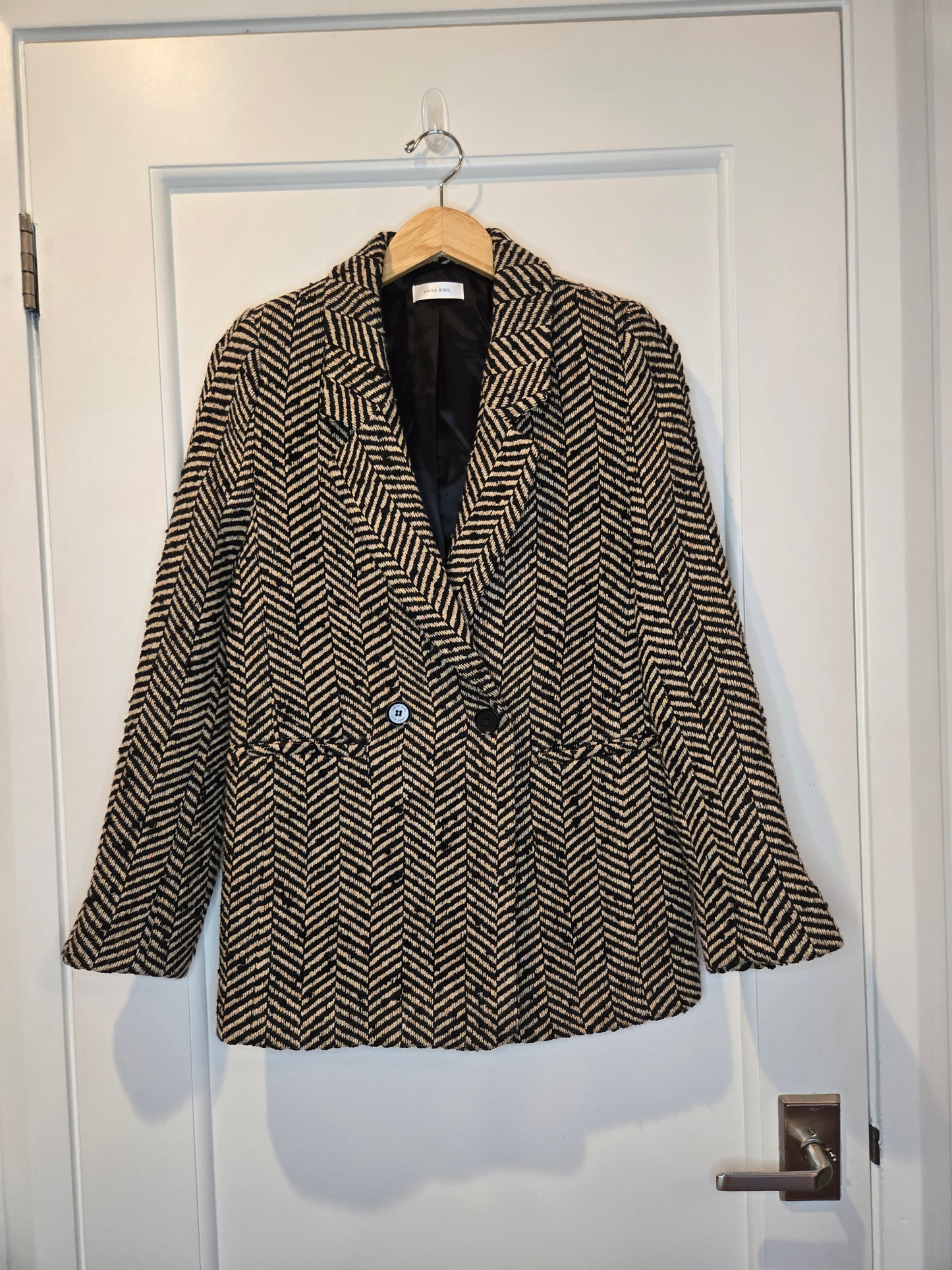 Anine Bing Diana Fishbone Blazer Size: XS