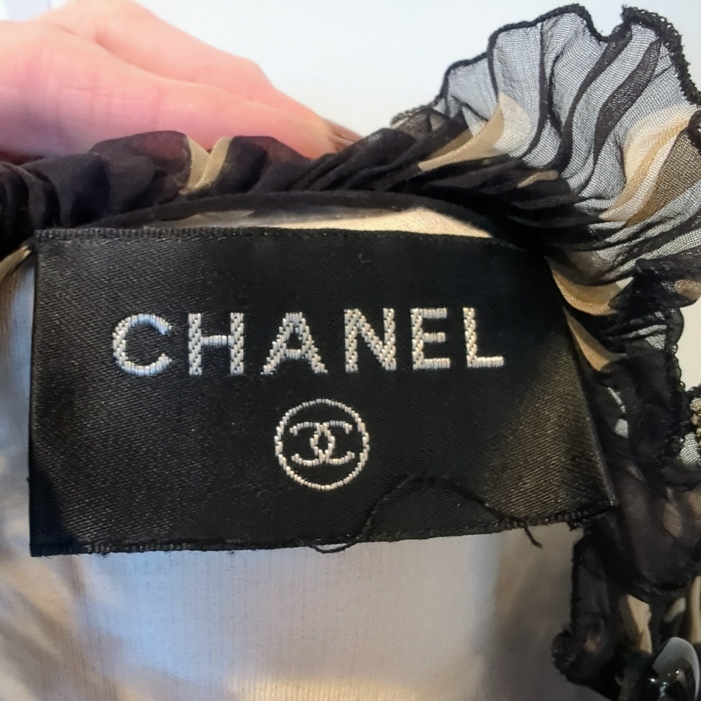 Chanel Chiffon Polka Dot Dress Size: 8