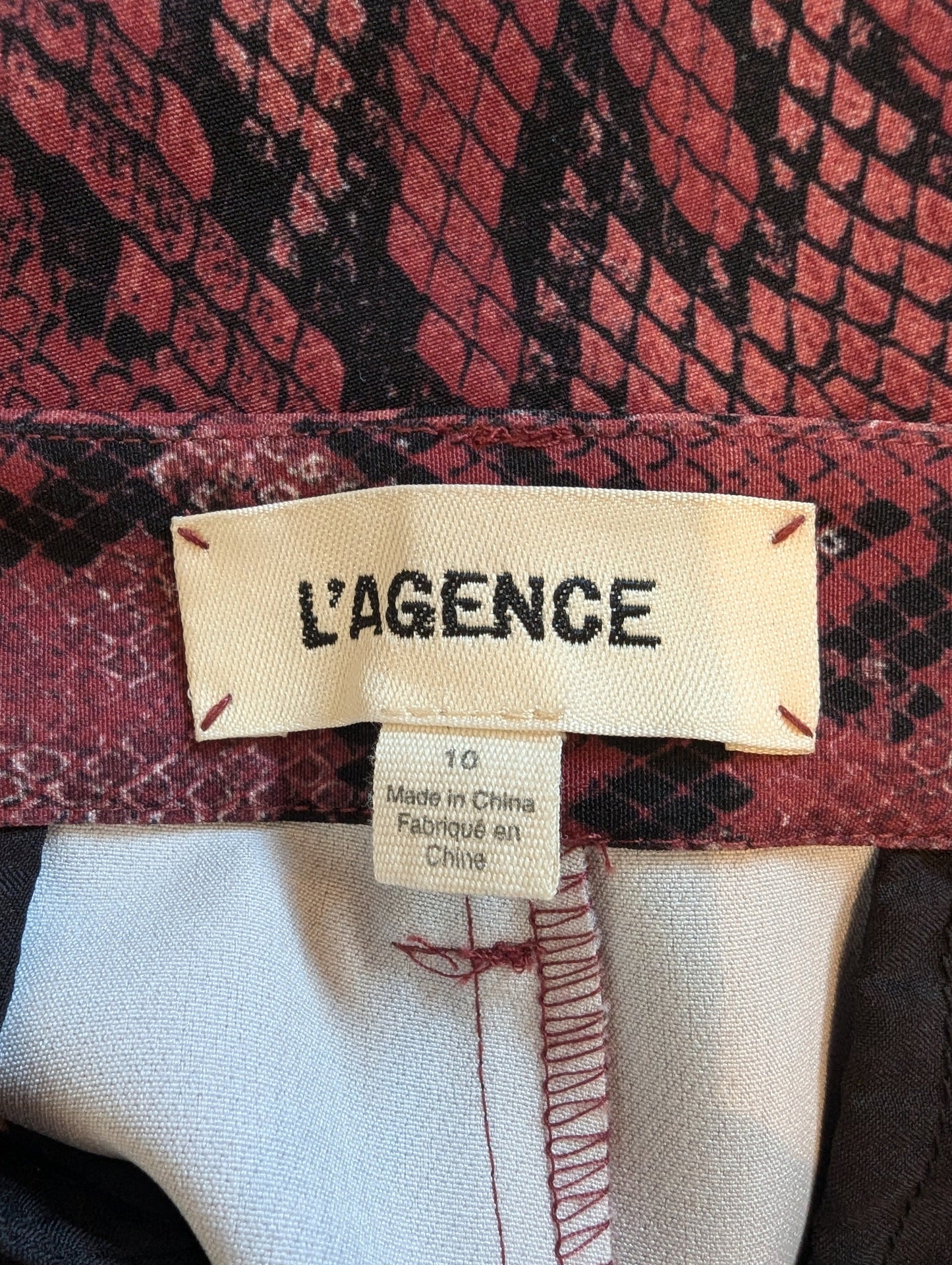 L'Agence Trouser Size: 10