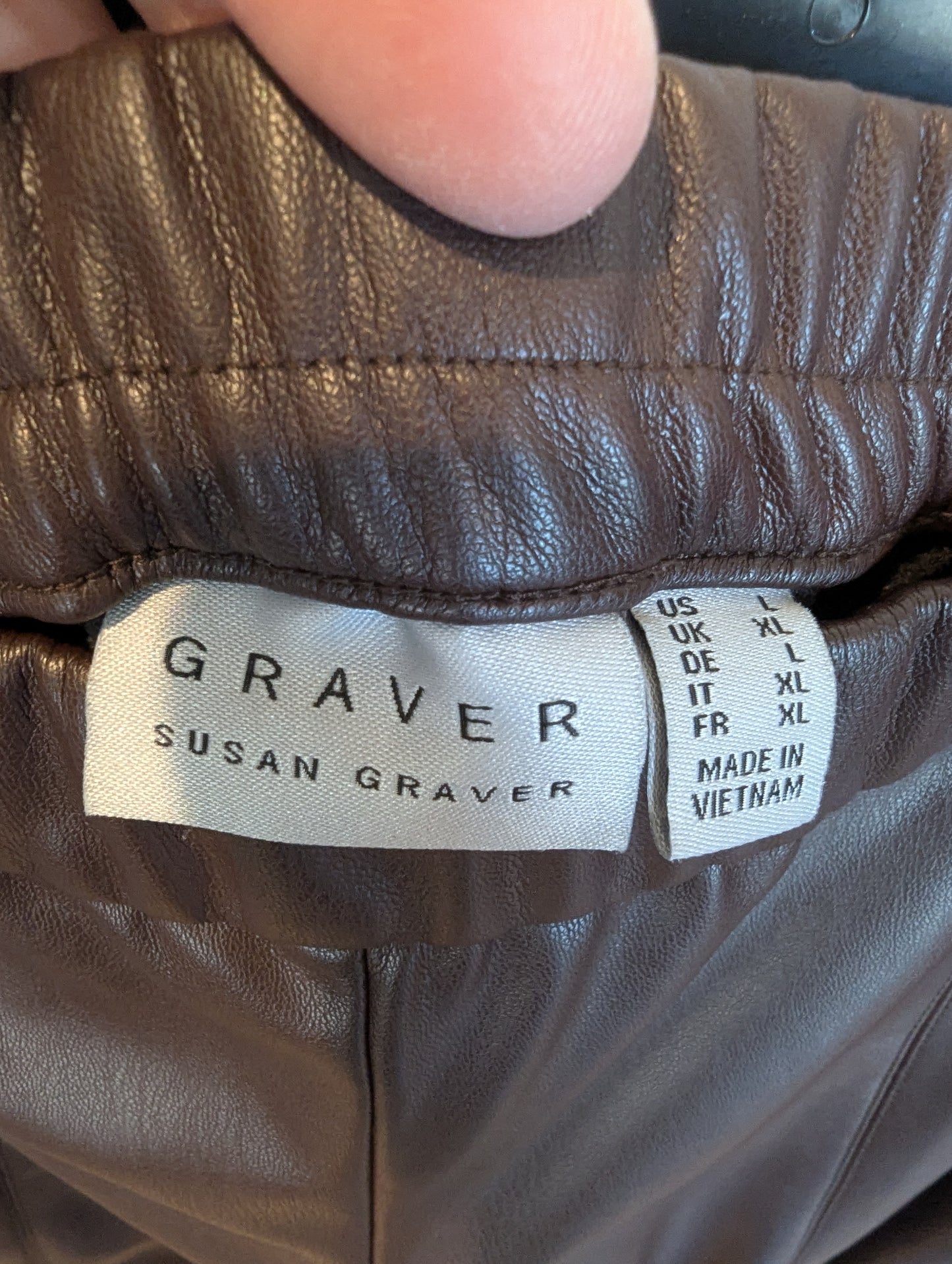 Susan graver Faux Leather Pants Size: L