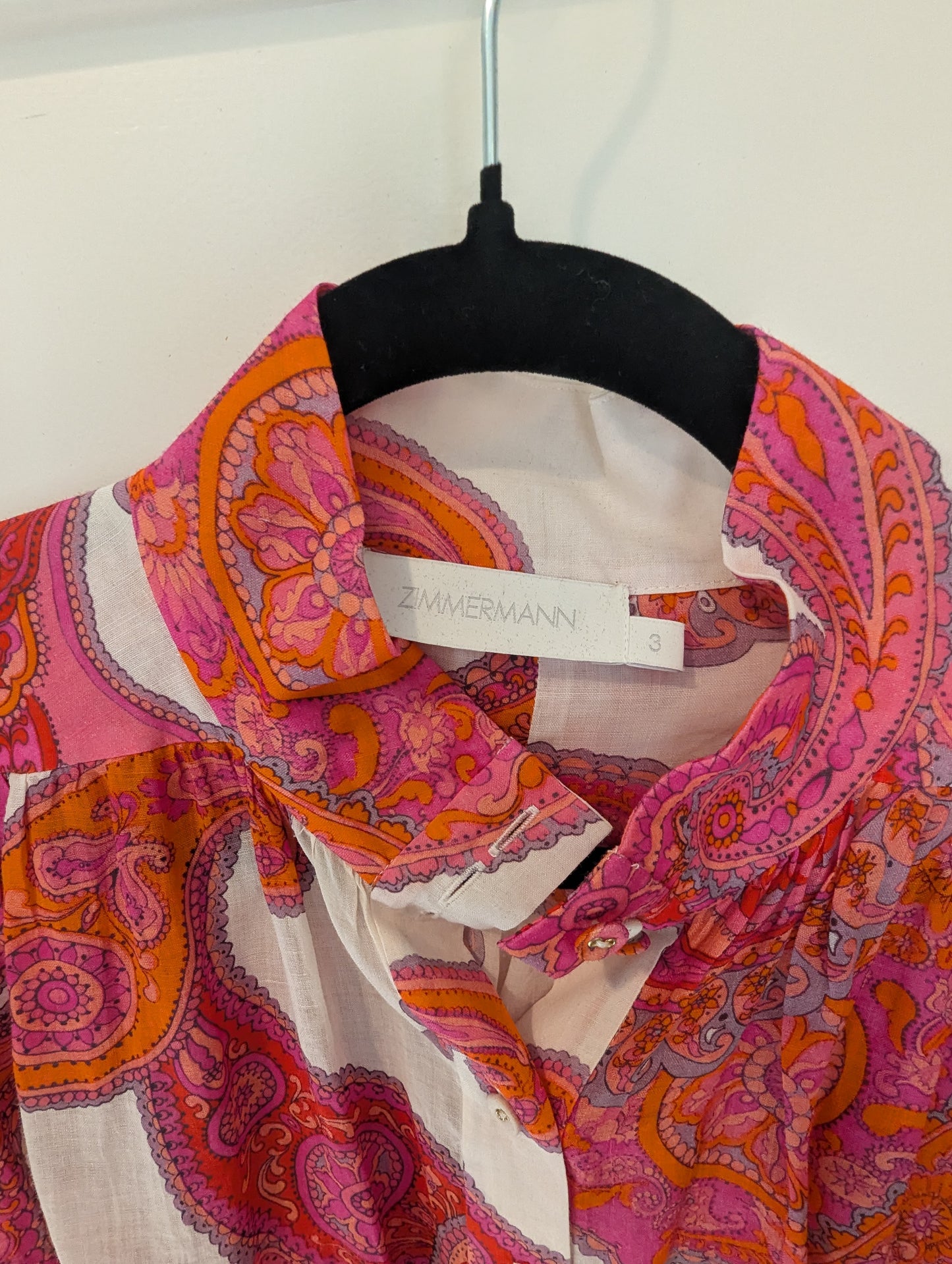 Zimmermann Paisley Pink Blouse Size: 3/L