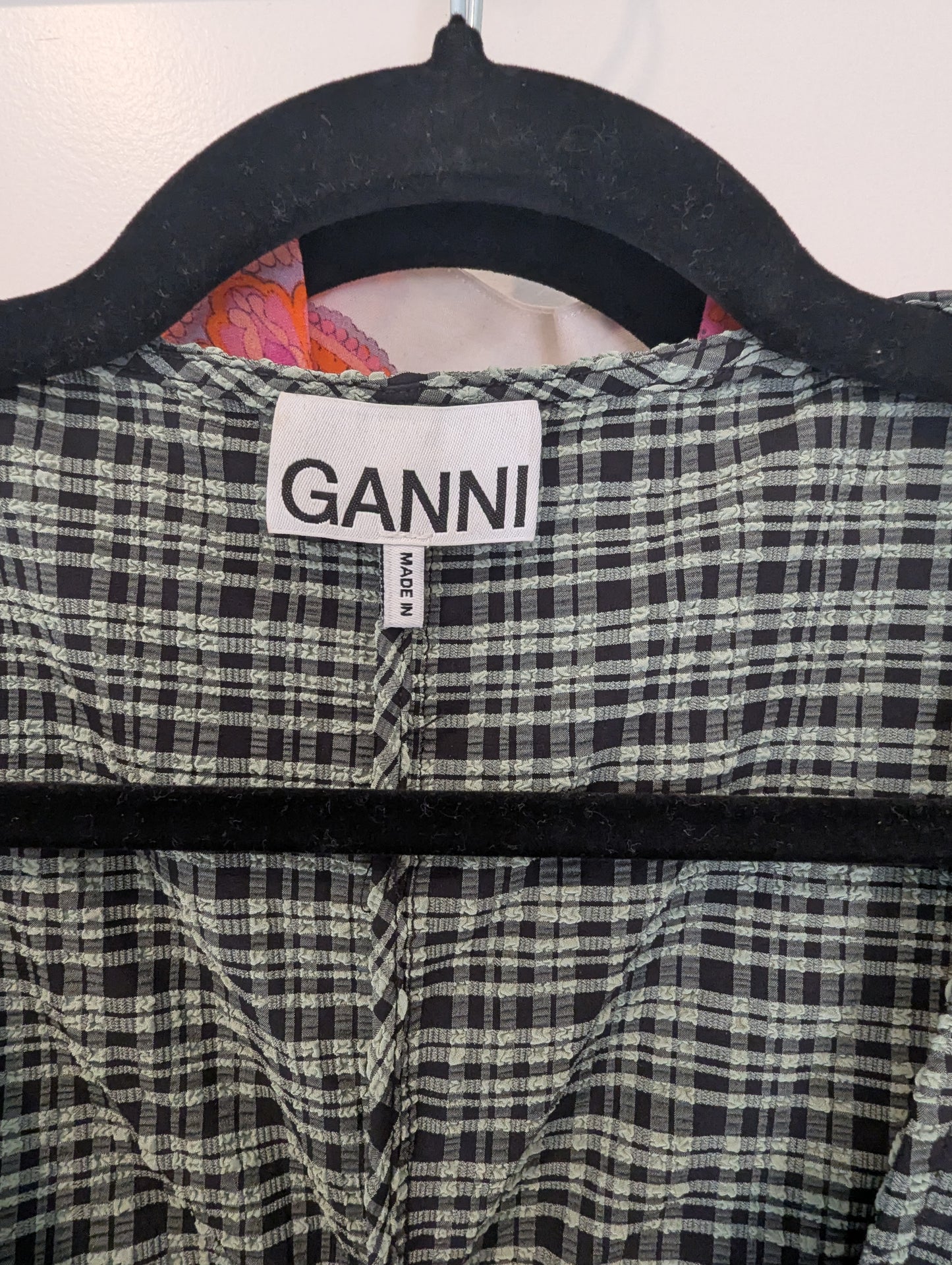 Ganni Mini Check Top Size: 40