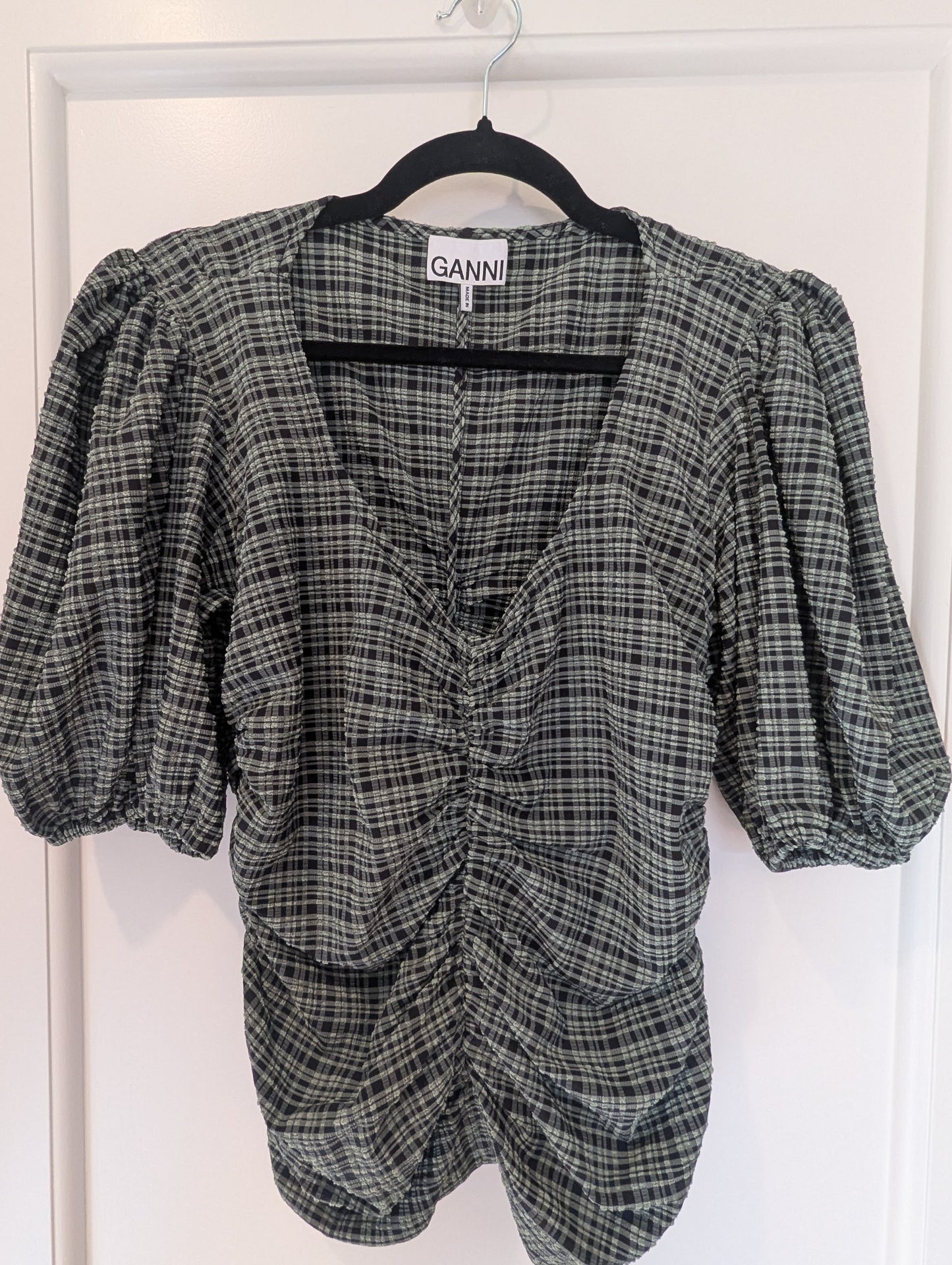 Ganni Mini Check Top Size: 40