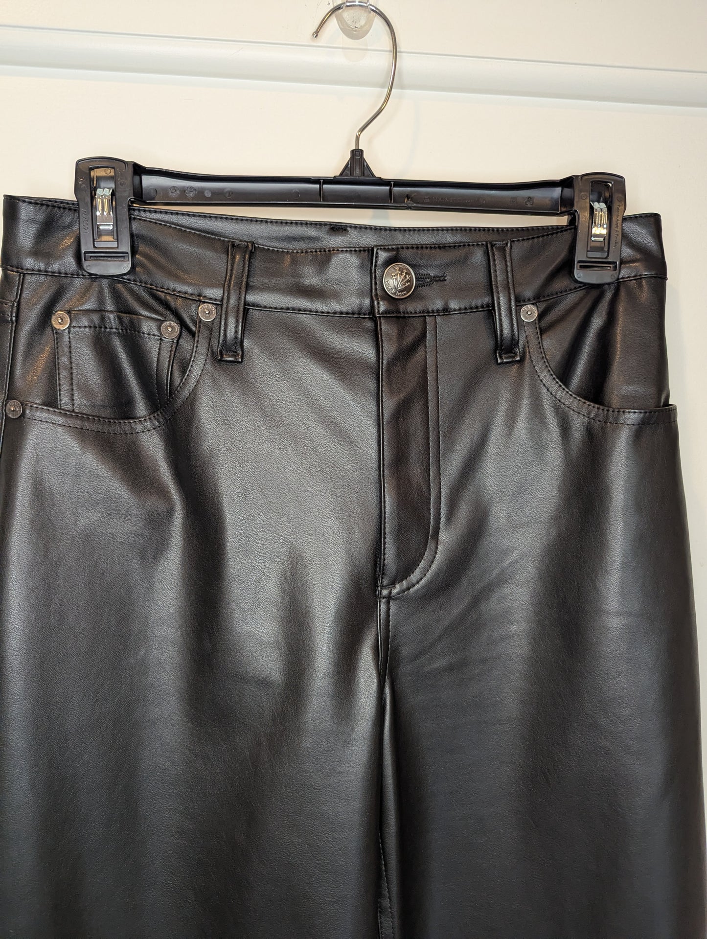 Rag & Bone Safie Faux Leather Wide Leg pants Size: 26