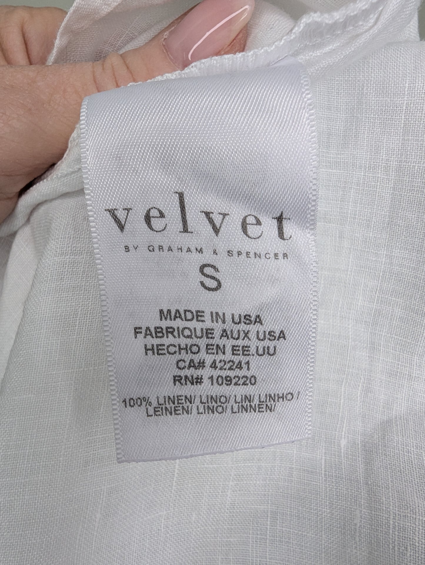 Velvet Adley Linen Top Size: S