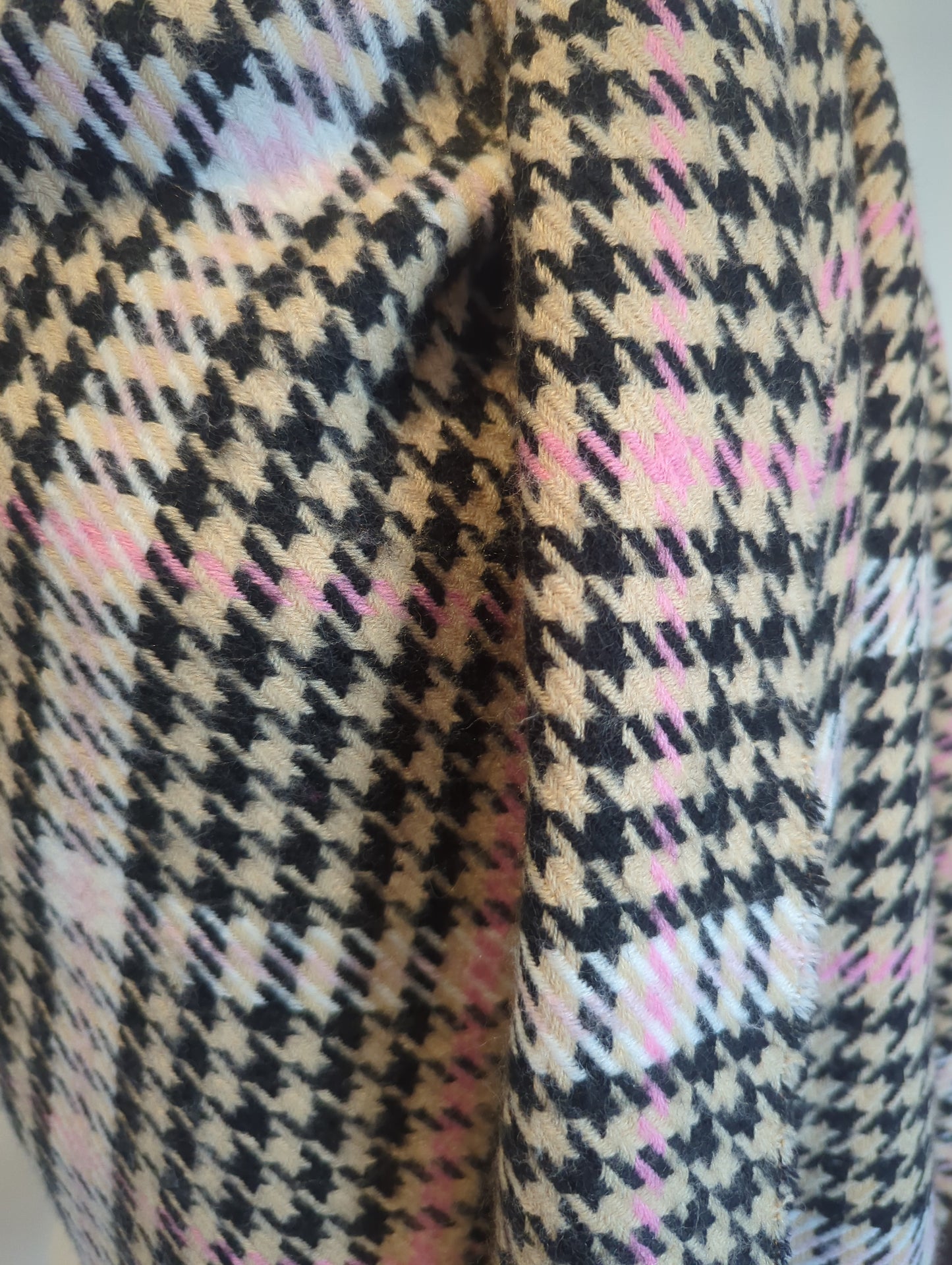 Scarf Black Tan & Pink Check