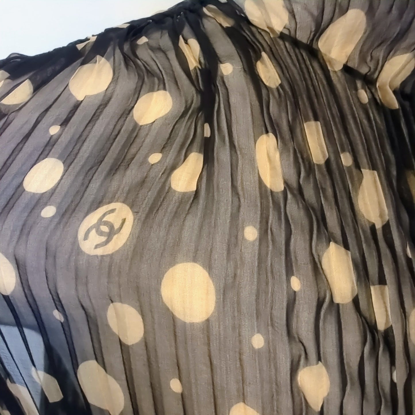 Chanel Chiffon Polka Dot Dress   Size: 8