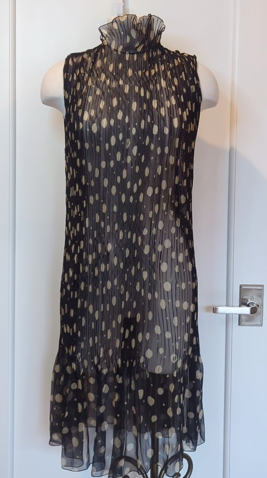 Chanel Chiffon Polka Dot Dress   Size: 8