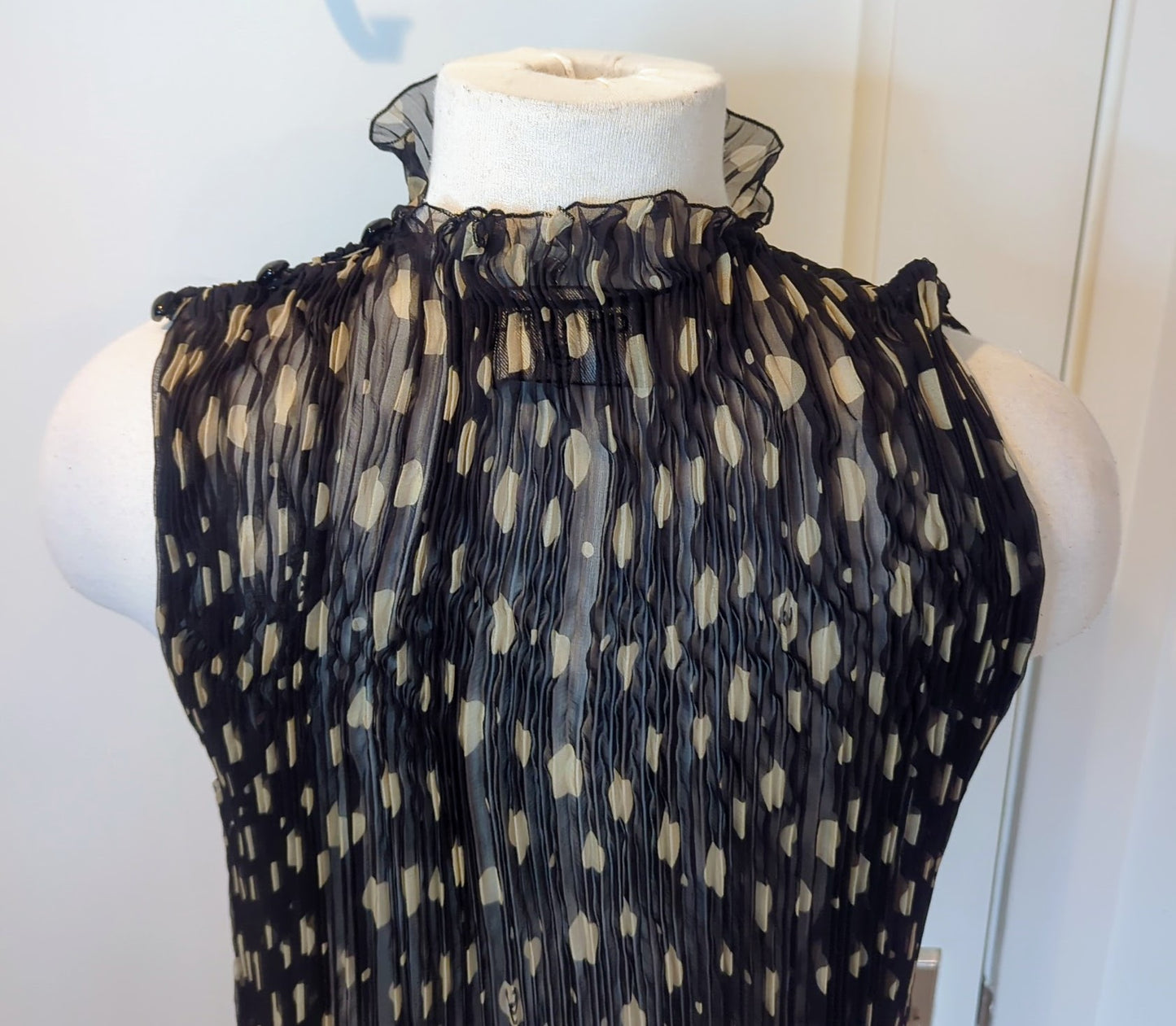 Chanel Chiffon Polka Dot Dress   Size: 8