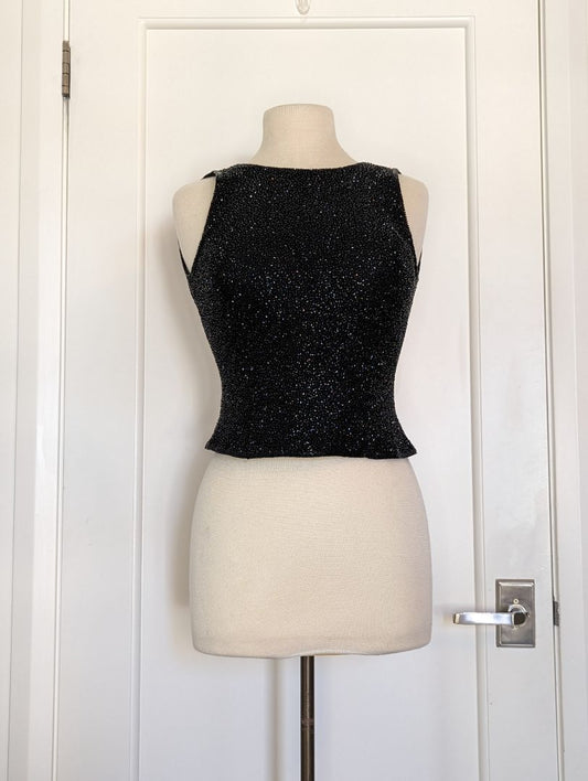 VINTAGE Beaded Backless Top XS/S