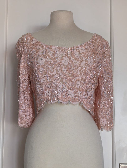 VINTAGE Peach Beaded Size: M/L Top