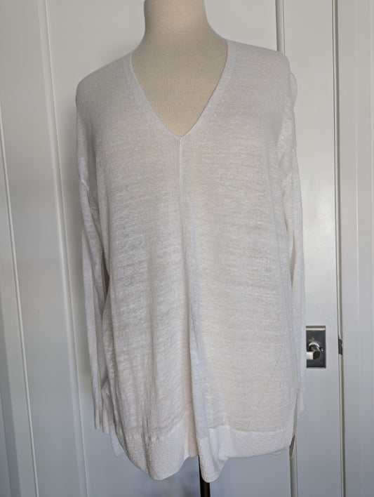Vince White Sheer Sweater Size: M