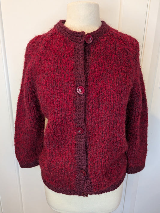 VINTAGE Hallamore Red Size 10 Cardigan