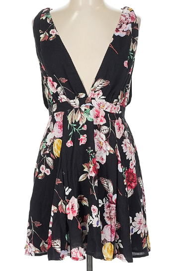 AFRM Black Floral Dress  Size: L