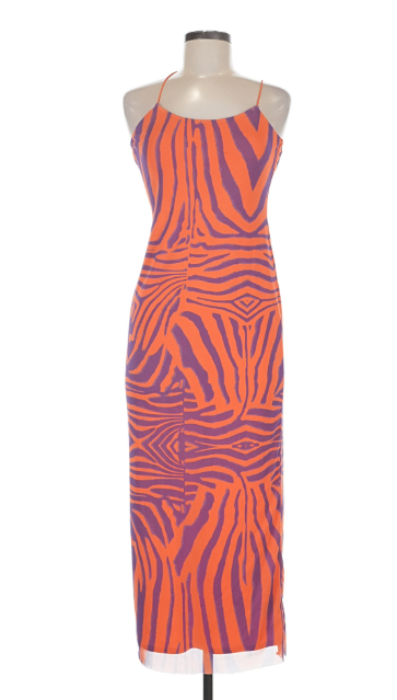 AFRM Orange Zebra Print Dress  Size: M