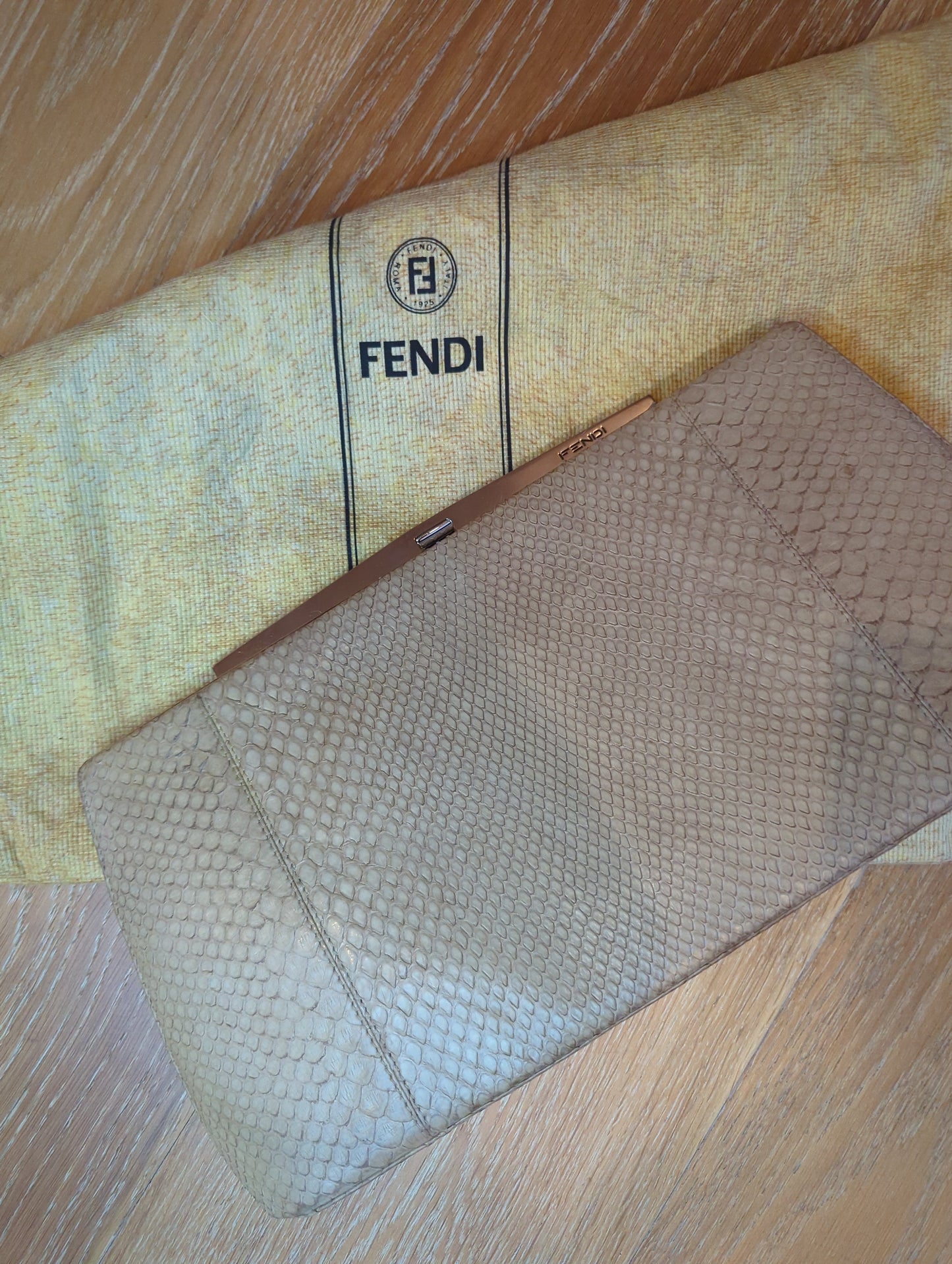 Purse Fendi Vintage Python Clutch