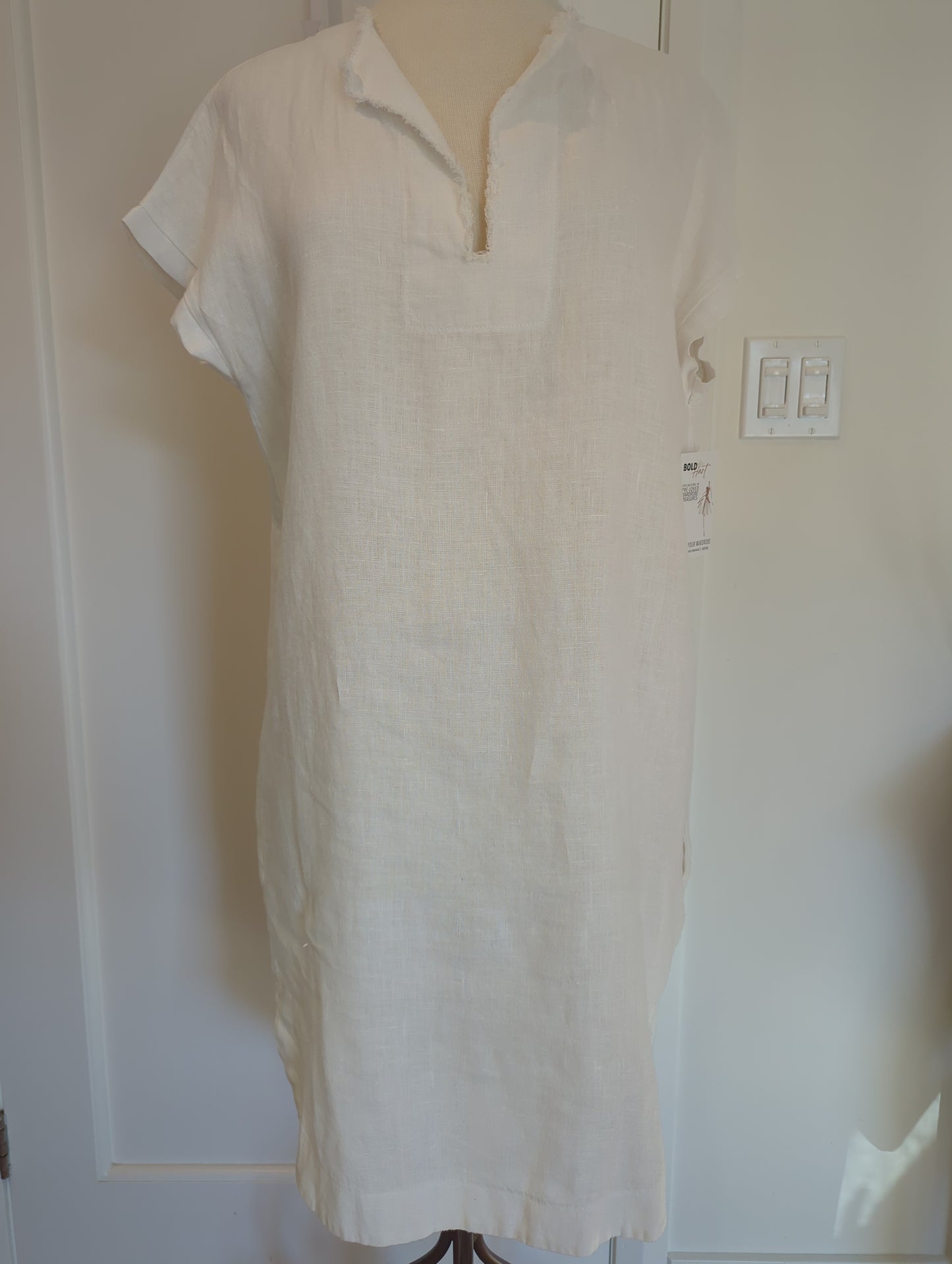 Aqua Vireo Linen Dress  Size: M