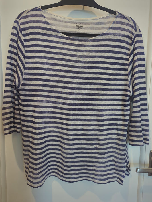 Majestic Paris for Neiman Marcus Stripe Linen Tee  Size: 3/L