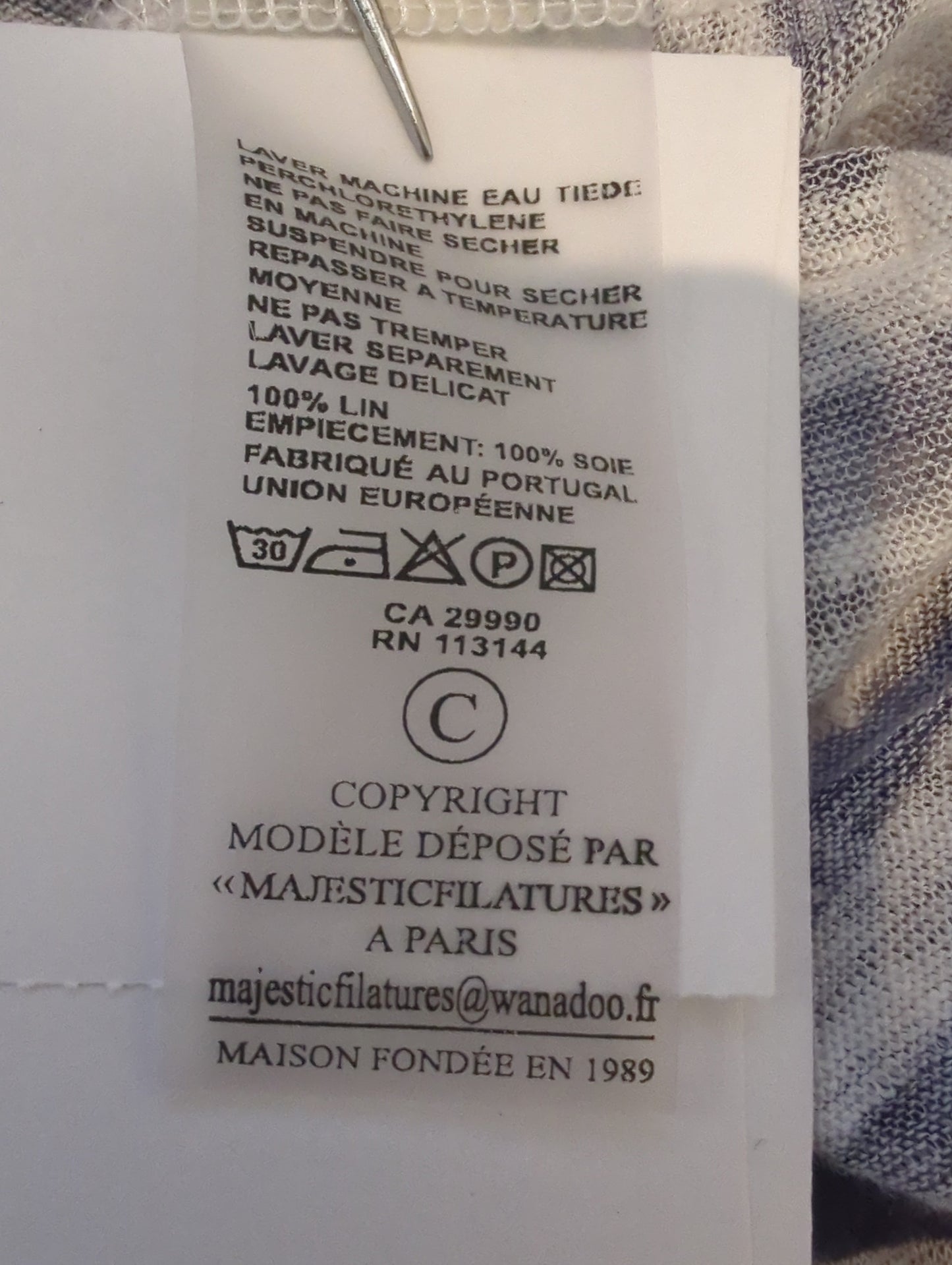 Majestic Paris for Neiman Marcus Stripe Linen Tee  Size: 3/L