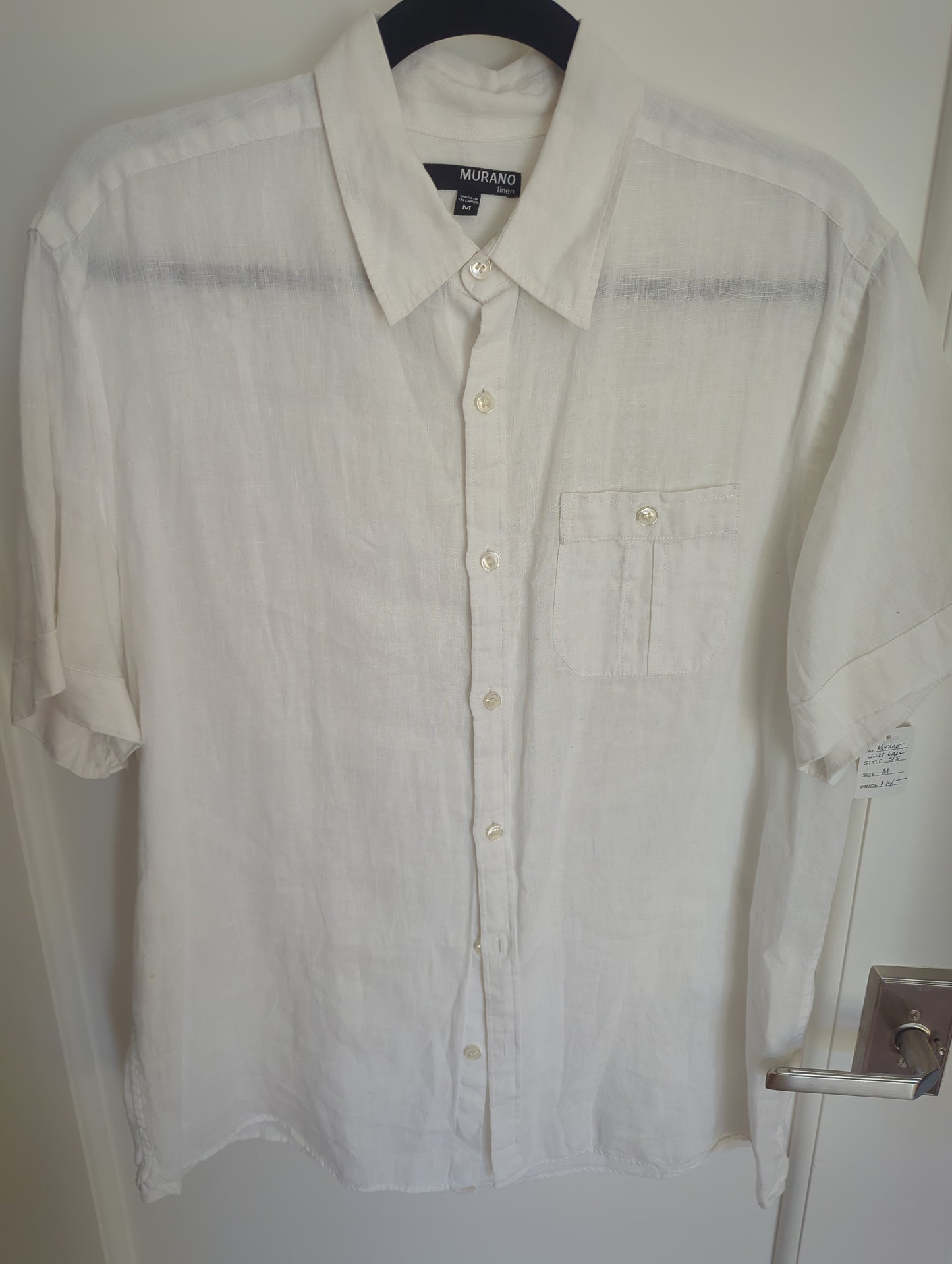 Murano Linen Short Sleeve Top Size: M