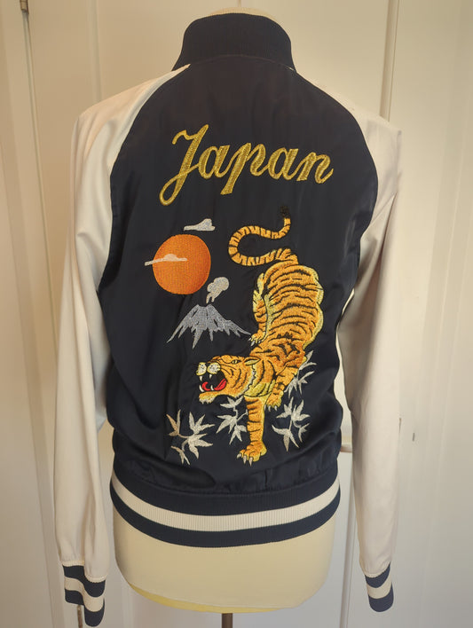 Divided Satin Tiger Bomber Jacket  Size: S