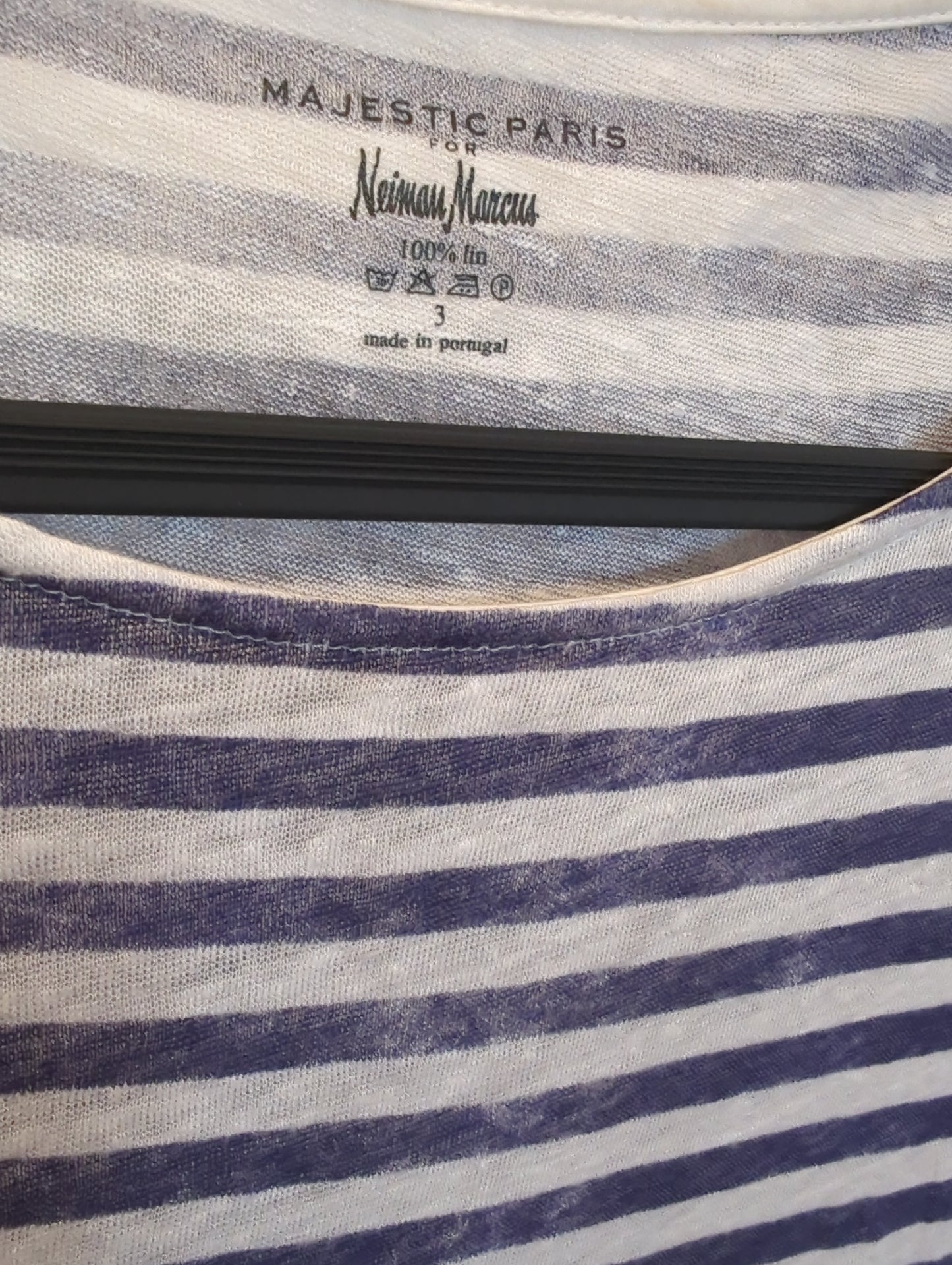 Majestic Paris for Neiman Marcus Stripe Linen Tee  Size: 3/L