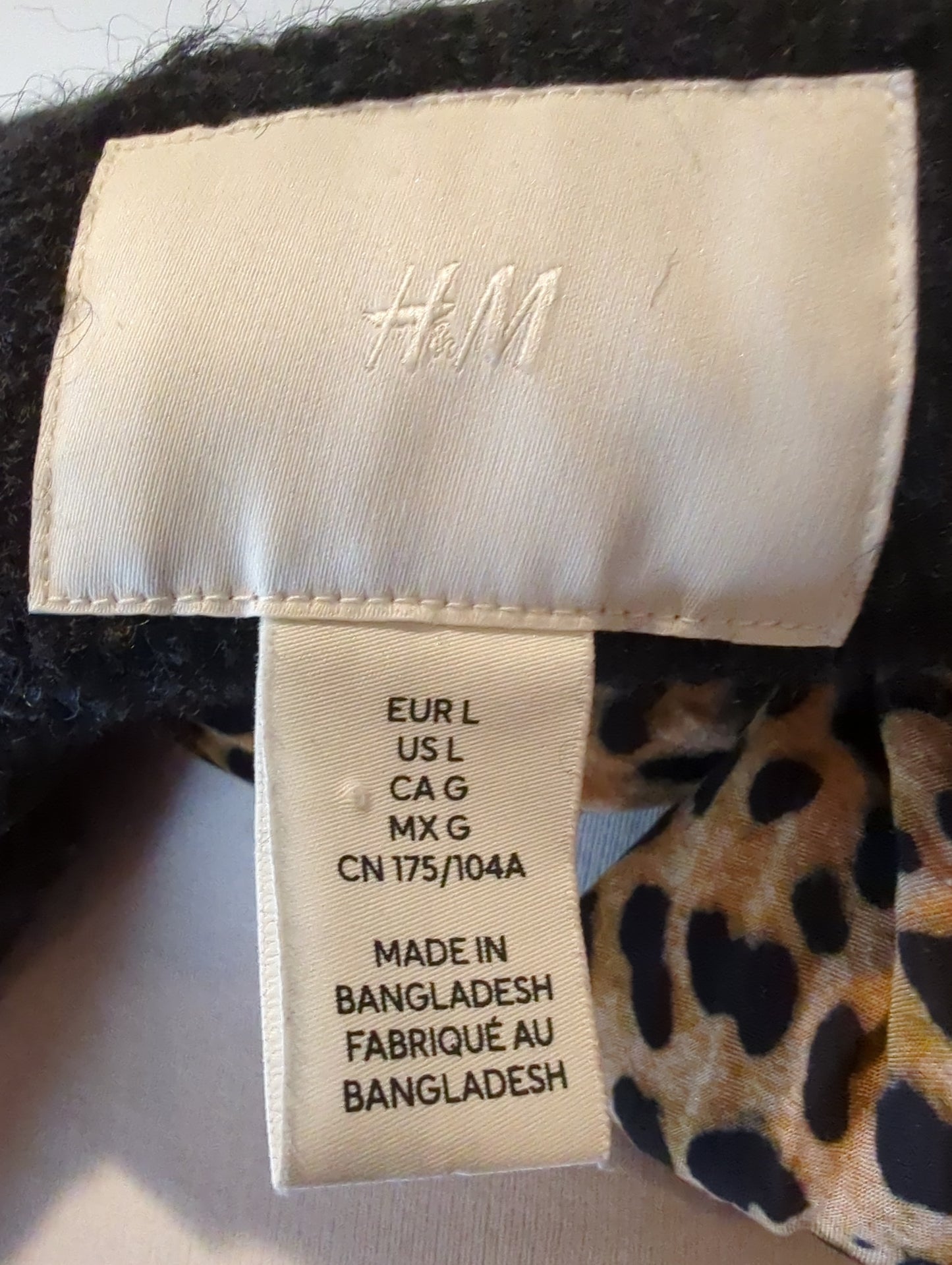 H&M Car Coat  Size: L