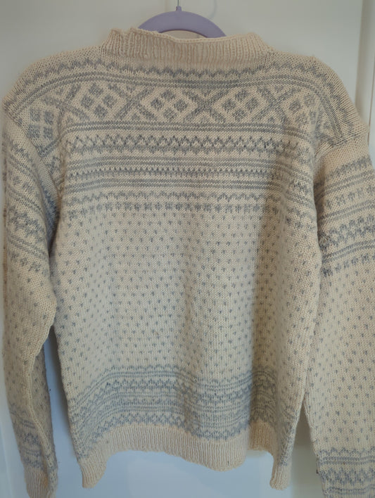 - Cream Vintage Hand Knit Sweater   Size: M/L