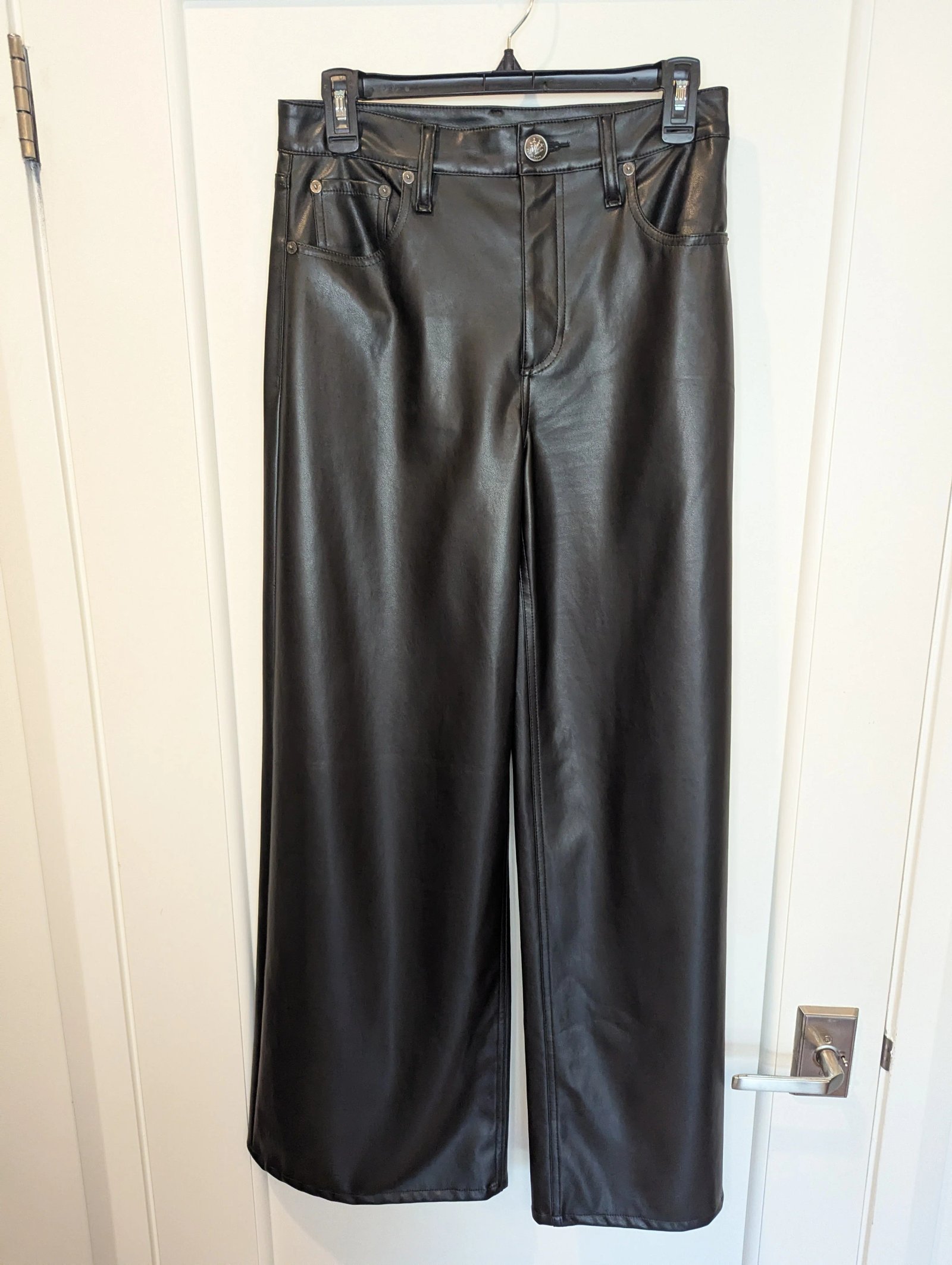 Rag & Bone Safie Faux Leather Wide Leg pants — Size 26