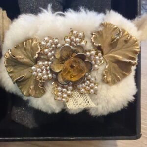 Bracelet cream suede/fur cuff
