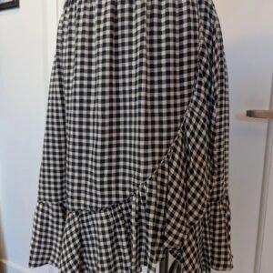 Ganni Wrap-Effect Gingham Crepe Mini Skirt — Size 38/US 6