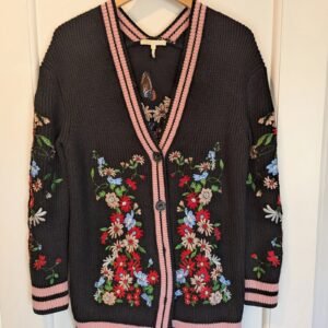 Maje Madene Embroidered Cardigan — Size 1/S