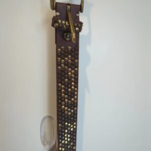 Belt B. Makowsky Brown Leather/Gold Stud