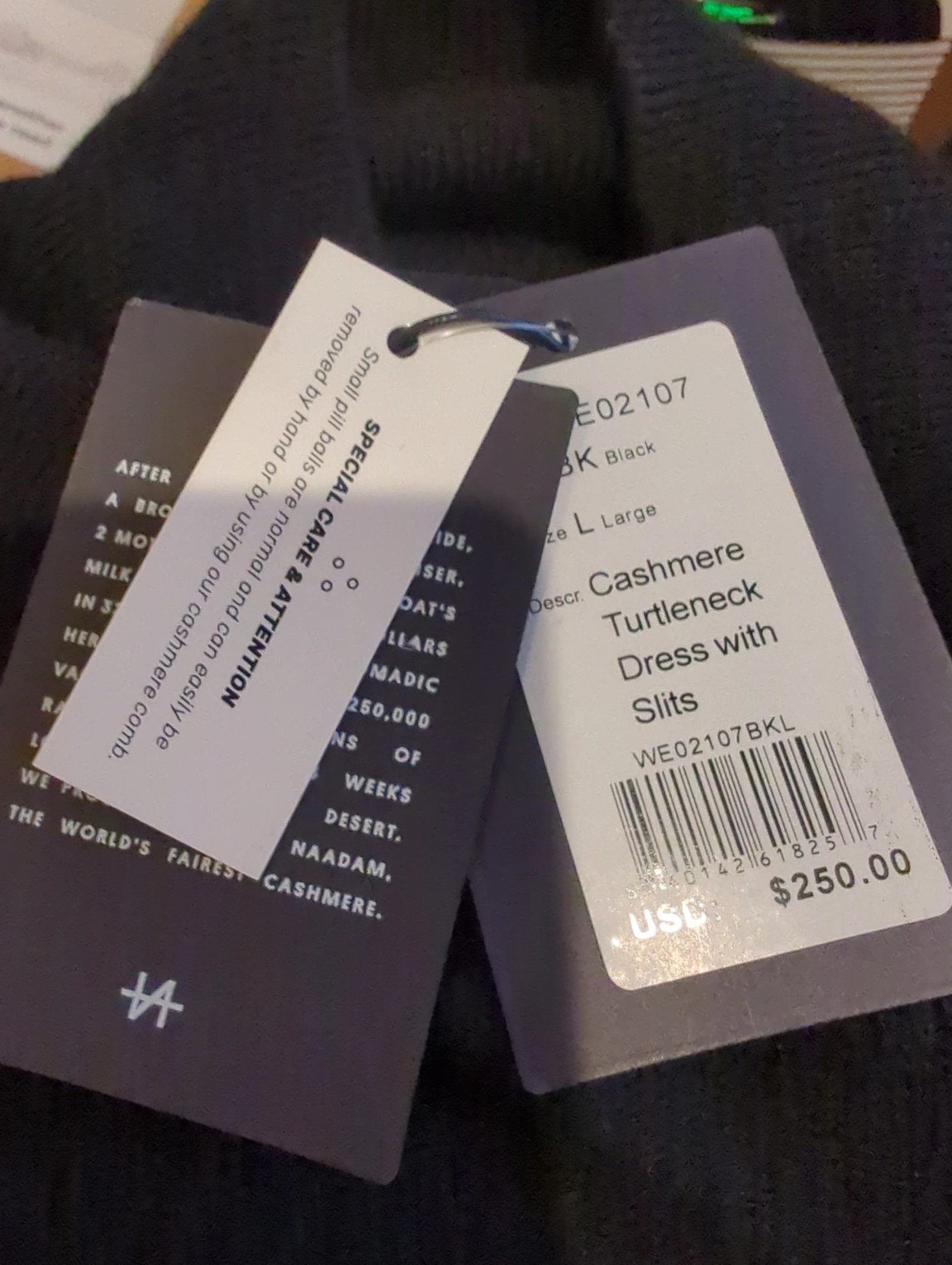Naadam Cashmere Turtleneck Dress — Size L - Image 3