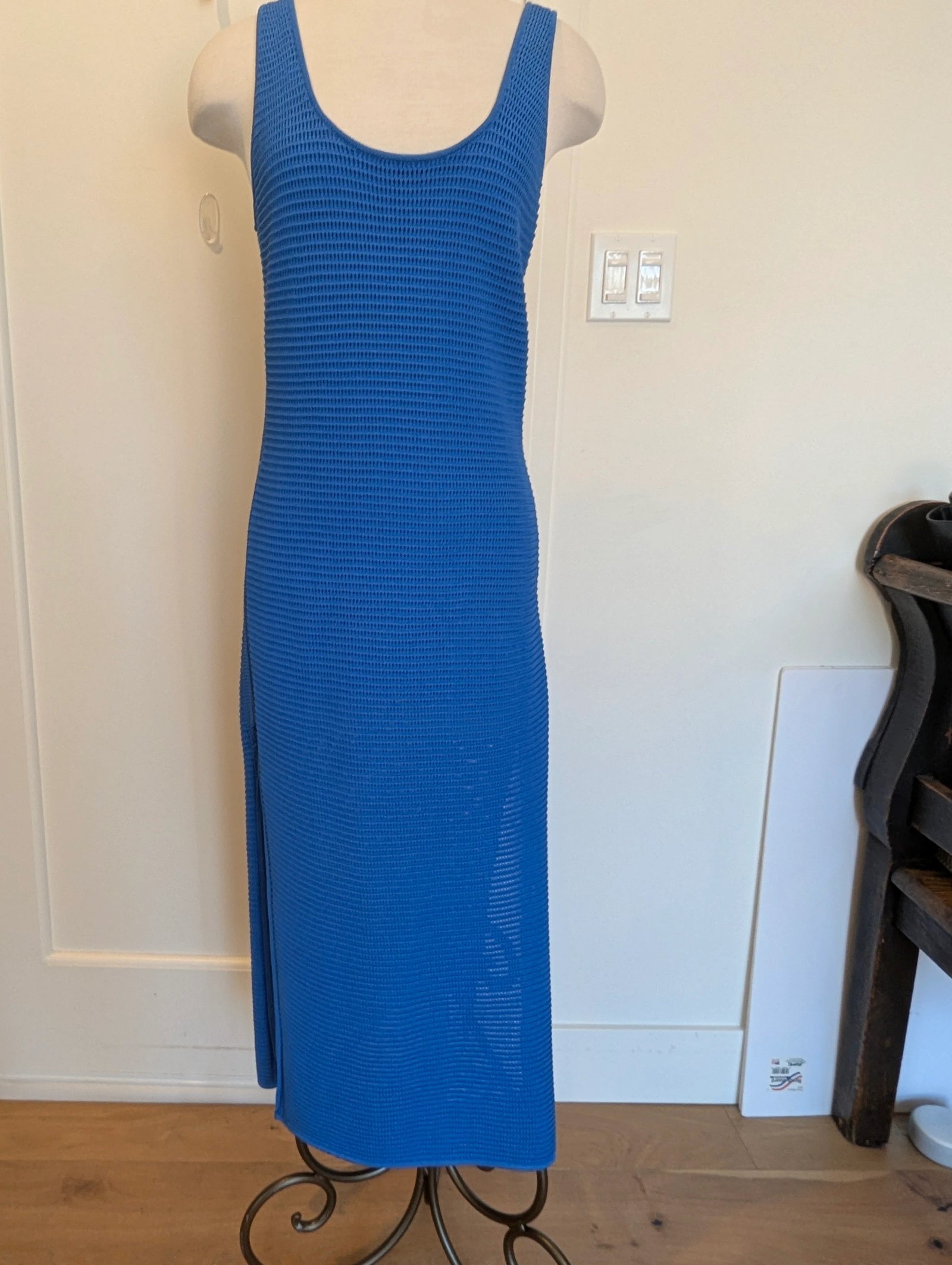FRAME Ribbed Crochet Midi Dress — Size M - Image 4