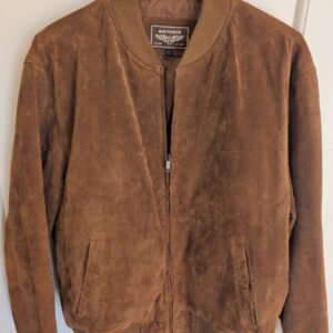 Flavor Leather Suede Bomber Jacket — Size L