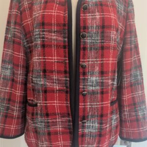 Koret Vintage Red Plaid Tweed Blazer — Size 12