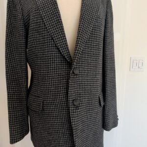 Lanvin Paris–New York Vintage Men's Camel Hair Houndstooth Blazer — Size L/XL