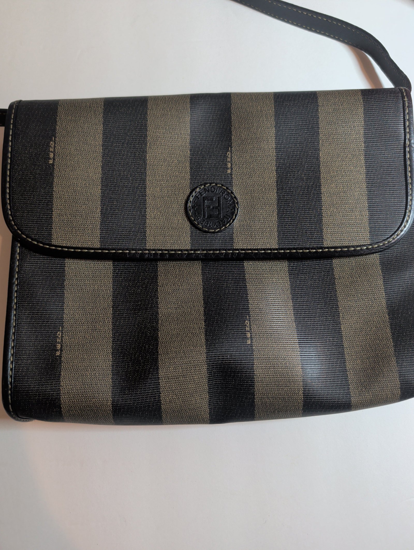 Purse Fendi Vintage Pequin Stripe Envelope Flap Bag