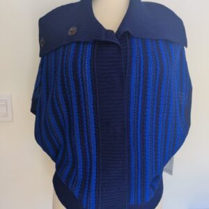 St. John Two-Tone Ribbed Knit Cardigan — Size M