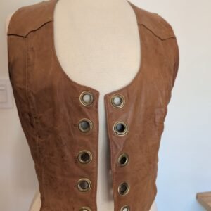 Scully Leather Vintage Lace Front Vest — Size 14