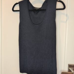 St. John Navy Fine-Knit Sleeveless Shell — Size M