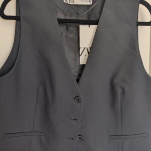 Zara NWT Raw Edge Tux Vest — Size XL