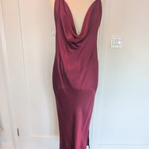 Gold Hawk Bias-Cut Satin Slip Dress NWT — Size L
