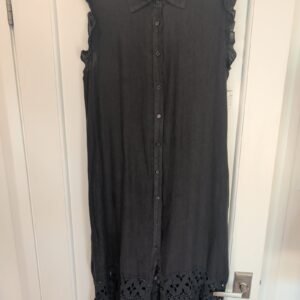 Le Ragazze Crochet Trim Linen Maxi Dress — Size XL