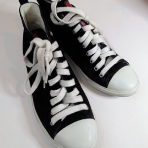 Prada Sport Black Suede High-Top Sneakers — Size 39