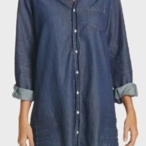 Frank & Eileen Mary Classic Shirtdress Distressed Famous Denim — Size M