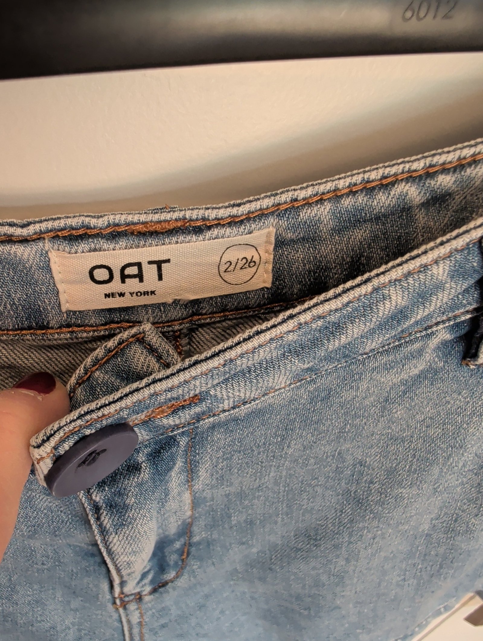 OAT New York High-Rise Light Wash Denim Shorts — Size 2/26 - Image 2