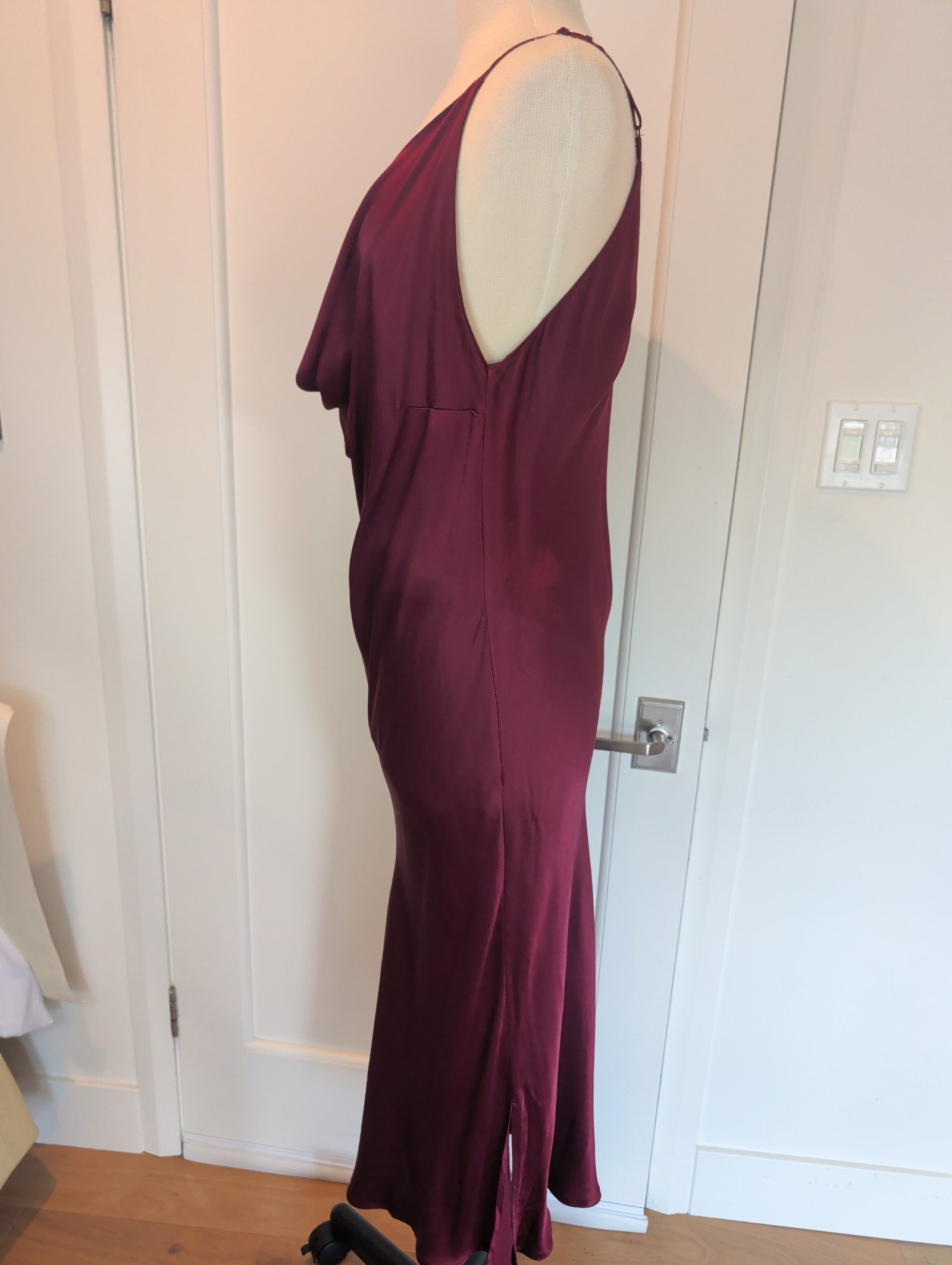 Gold Hawk Bias-Cut Satin Slip Dress NWT — Size L - Image 2